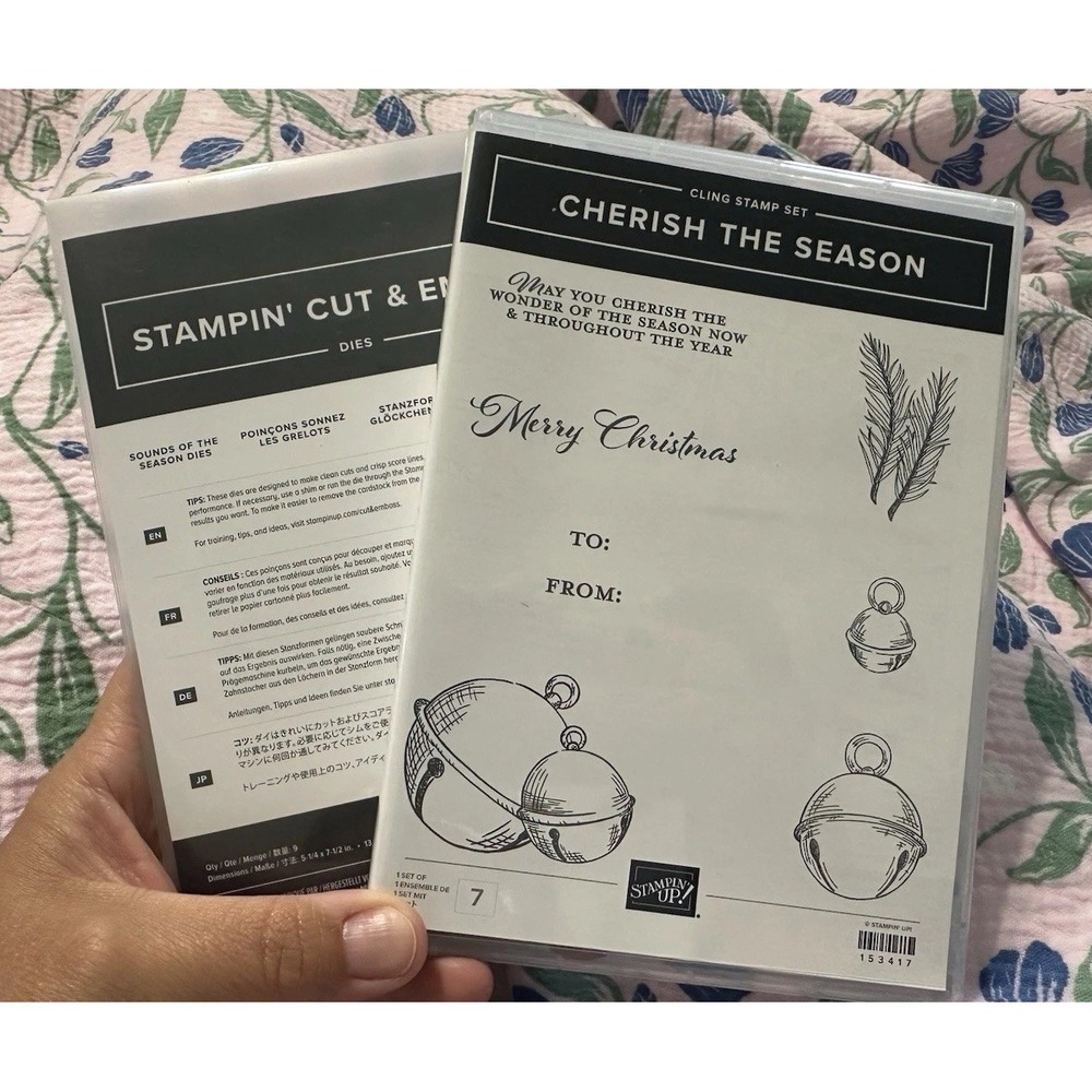 Stampin' Up! CHERISH THE SEASON Stamp Set & SOUNDS OF THE SEASON Dies-EUC